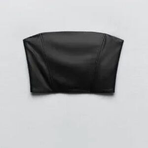 ZARA top faux leather